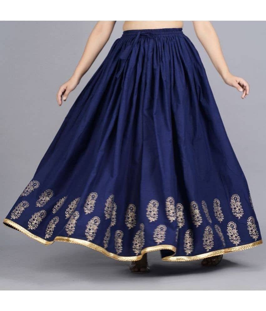 FABRR - Navy Cotton Women's Flared Skirt ( Pack of 1 )