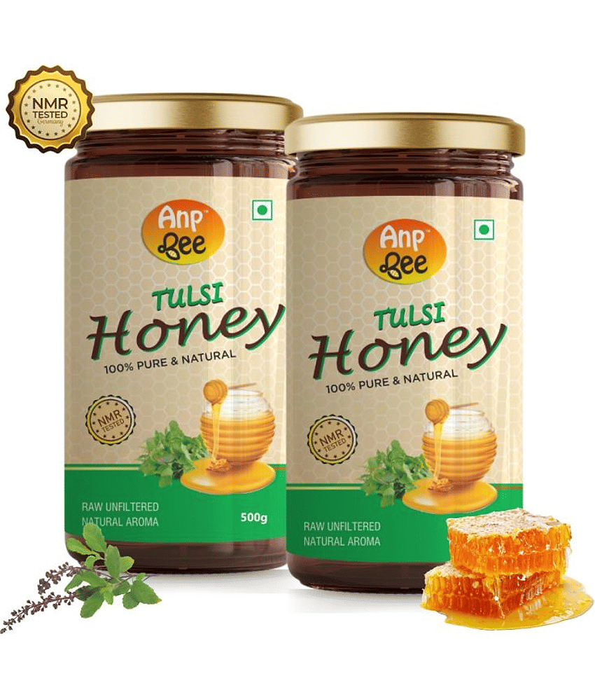 ANP BEE 100% Pure NMR Tested Honey Raw Tulsi Honey 500 g Pack of 2
