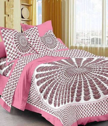 Uniqchoice Cotton King Bedsheet ( Pink )