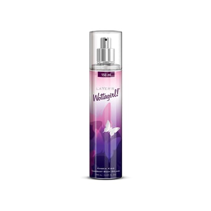 LAYER'R Wottagirl! Amber Kiss Body Splash 150ml | Playful & Fresh Floral Mist with Aquatic and Amber Notes | Long-Lasting, Skin-Friendly & Cruelty-Free Fragrance for Women