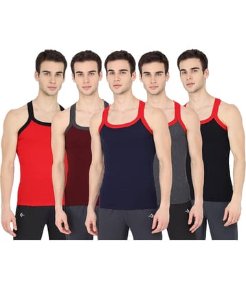 INNERO Pack of 5 Cotton Gym Vest For Men ( Multicolor )