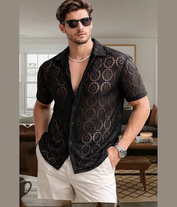 TarrenT HunT Cotton Blend Regular Fit Solids Half Sleeves Men's Casual Shirt - Black ( Pack of 1 )