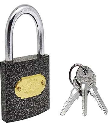 SMALL 50MM Pressing Hard Stainless Steel black Finish Lock with 3 Key (lock 50 mm )