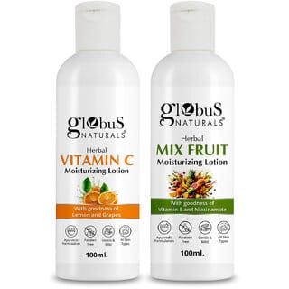 Globus Naturals Body Lotion Combo Set of 2 Vitamin C Mix Fruit Body Lotion For NonGreasy Lightweight Body Moisturizer for Women Men All Skin Types