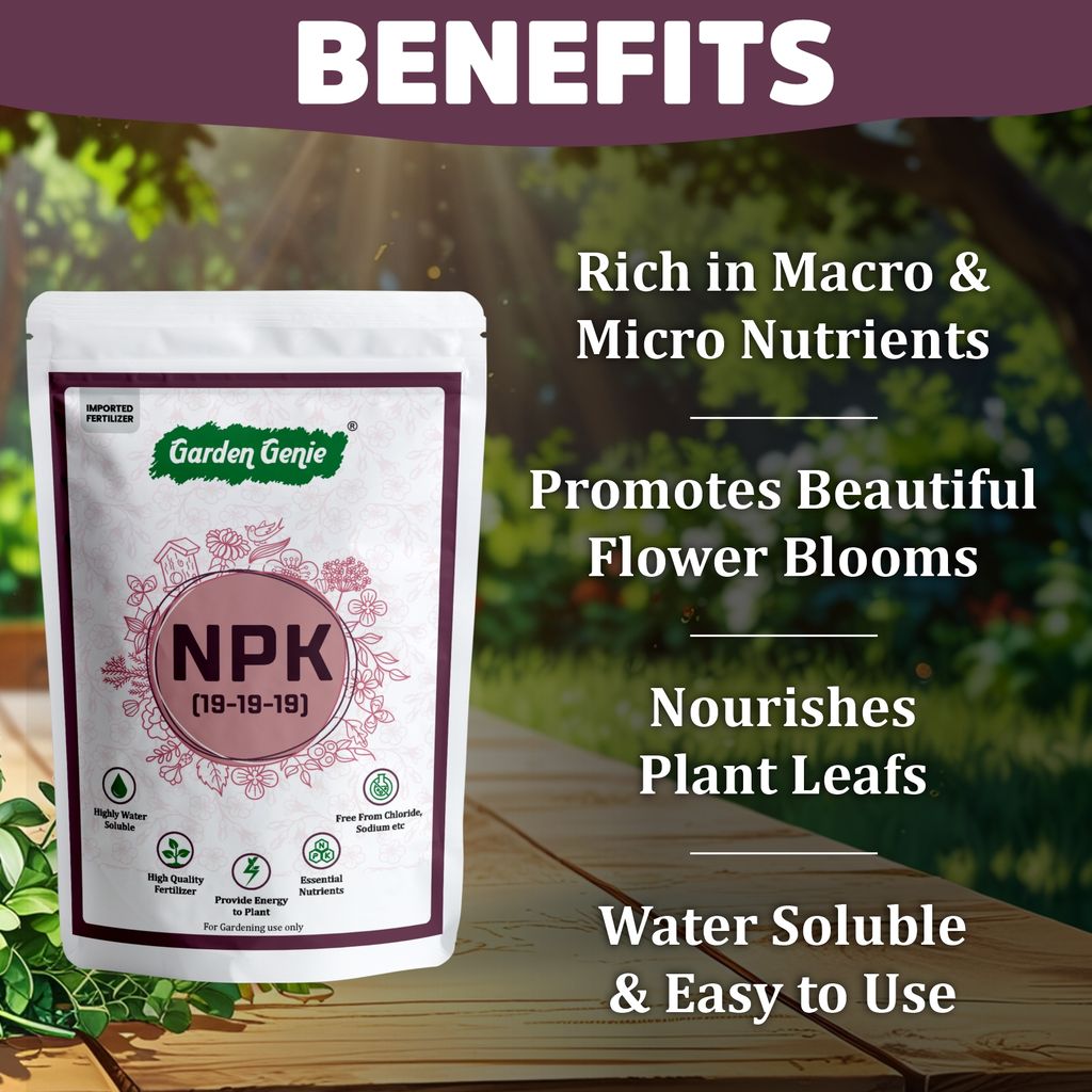 Garden Genie Npk 19 19 19 Fertilizer For Plants 380g I 100% Water Soluble I Complete Plant Food For Gardening, Growth Boost and Flowering, Powder