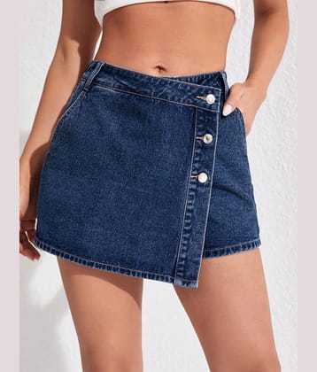 SHINE N' SHOW Blue Denim Women's Straight Skirts ( Pack of 1 )