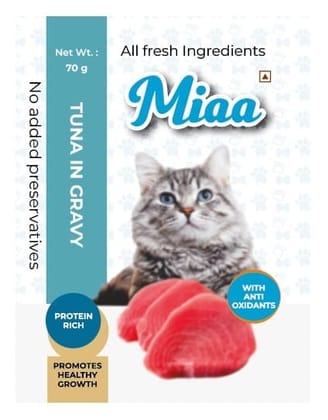 Miaa Tuna in Gravy Cat Adult Wet Food (70g x 10 pouches) Miaa Tuna in Gravy Cat Adult Wet Food (70g x 10 pouches)