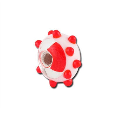 Beadwaala Handmade Fancy Lampwork Glass Beads For Jewelry Making. (Roundel) SFL-273-Per Packet 25 Pcs / 10X18 MM