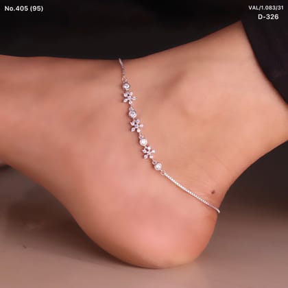 Sleek Celestial Star Silver Payal for Women