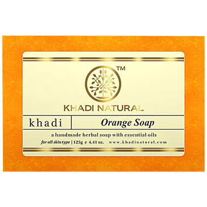 Khadi Natural Orange Handmade Herbal Soap, 125 g