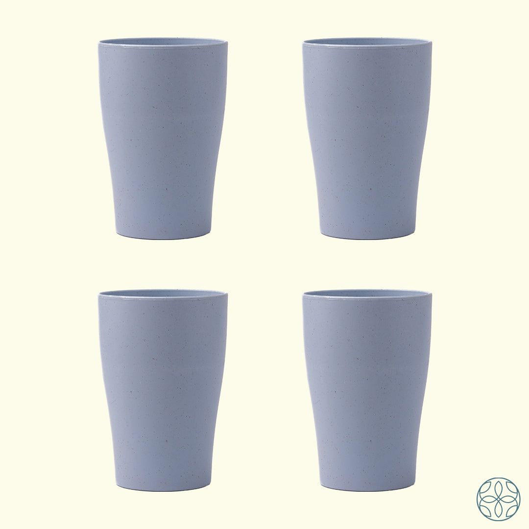 Wheat Straw Cups - Set of 4-SKY BLUE