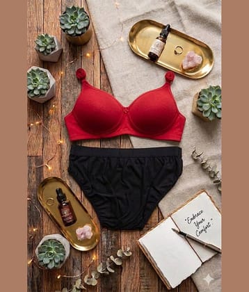 EASTERN CLUB Pack of 1 Cotton Blend Bra & Panty Set For Women ( Multicolor6 )