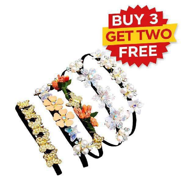 Premium Multicolor Hair Bands for Girls and Women Buy 3 Get 2 Free