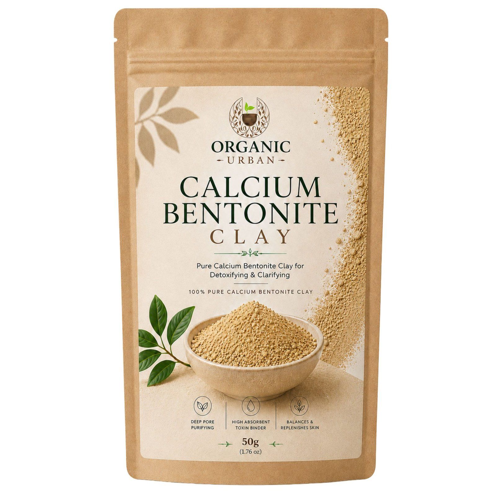 Organic Urban Calcium Bentonite Clay | Clay Face Pack Powder | 100 g