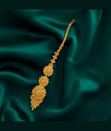 LUV FASHION Gold Maang Tikka ( Pack of 1 )