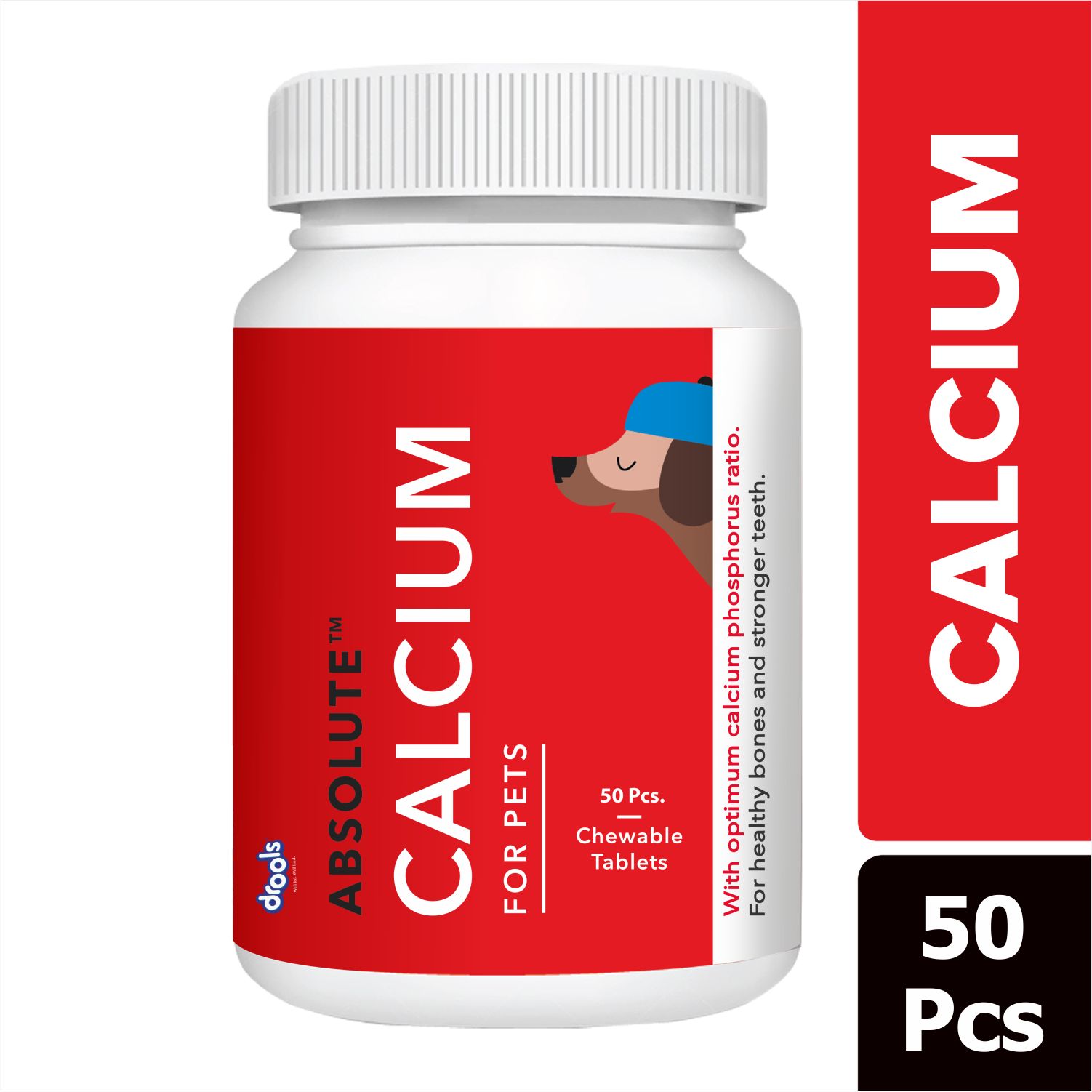 Drools Absolute Calcium Tablet- Dog Supplement, 50 Pieces