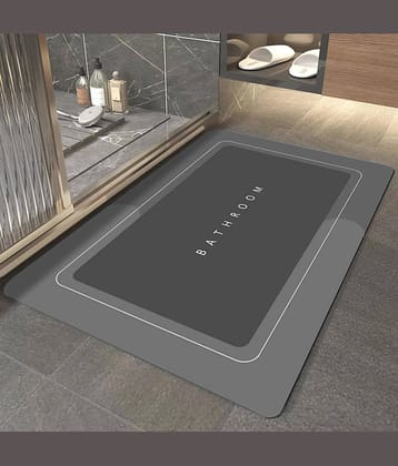 GEEO Set of 1 Anti-skid Rubber Door Mat ( 60 X 40 cm ) Gray