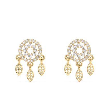 Dreamcatcher Stud Earrings - 18K Gold Plated-14k plated