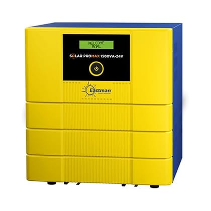 Eastman Solar Promax Pure Sinewave 1500VA/24V Solar Inverter | Reliable Power Backup for Home,Office & Shops | Intelligent, Hybrid & Solar | Warranty 36 Months on Product,10 Years Transformer Eastman Solar Promax Pure Sinewave 1500VA/24V Solar Inverter | Reliable Power Backup for Home,Office & Shops | Intelligent, Hybrid & Solar | Warranty 36 Months on Product,10 Years Transformer