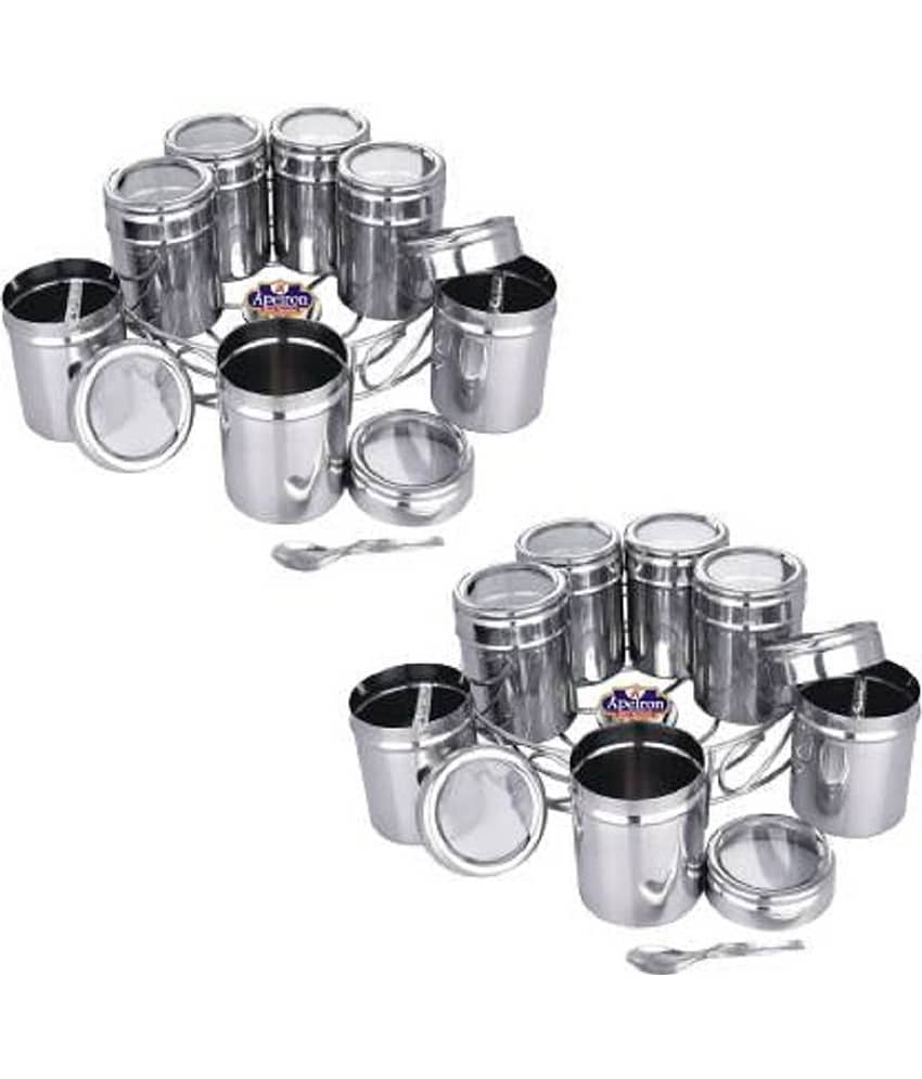 APEIRON Masala dabba pk 2 Steel Spice Container Set of 14 1225 mL