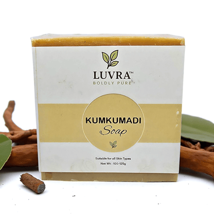LUVRA Glow Boost Kumkumadi Soap  100% Natural & Chemical-Free Brightening & Anti-Aging Bar (100-125g)