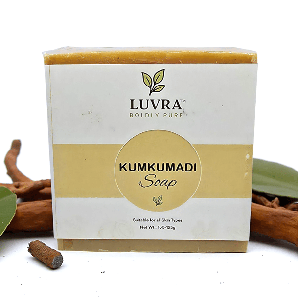 LUVRA Glow Boost Kumkumadi Soap 100% Natural & Chemical-Free Brightening & Anti-Aging Bar (100-125g)