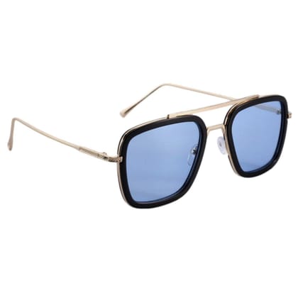 Dervin Tony Stark Iron Man Sunglasses for Men (Gold-Blue)