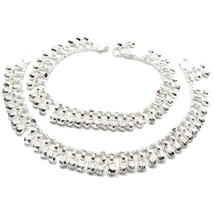 Jingle Bells Solid Silver Anklets Ankle chain Bracelet Kids Children's 7&quot;