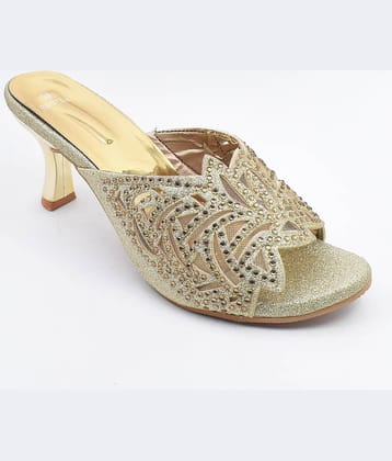 IndiForce Gold Women's Slip On Heels