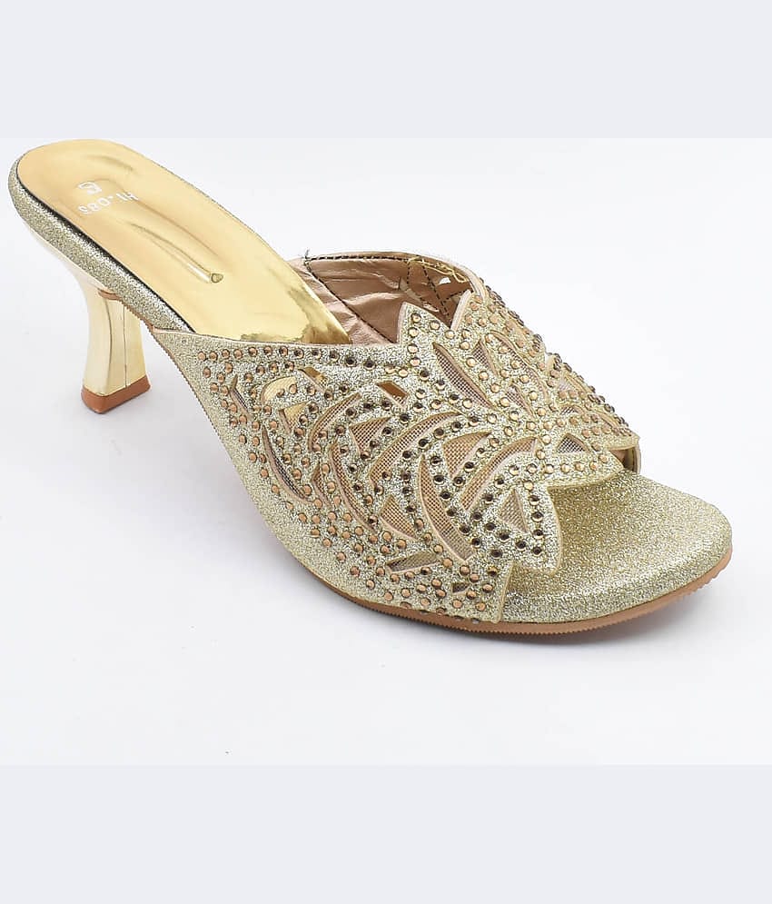 IndiForce Gold Women's Slip On Heels