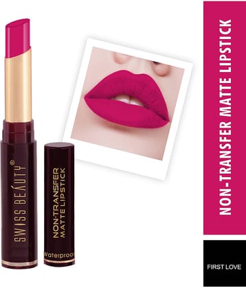 Swiss Beauty Waterproof, Non-Transfer Lipstick (First Love), 2gm