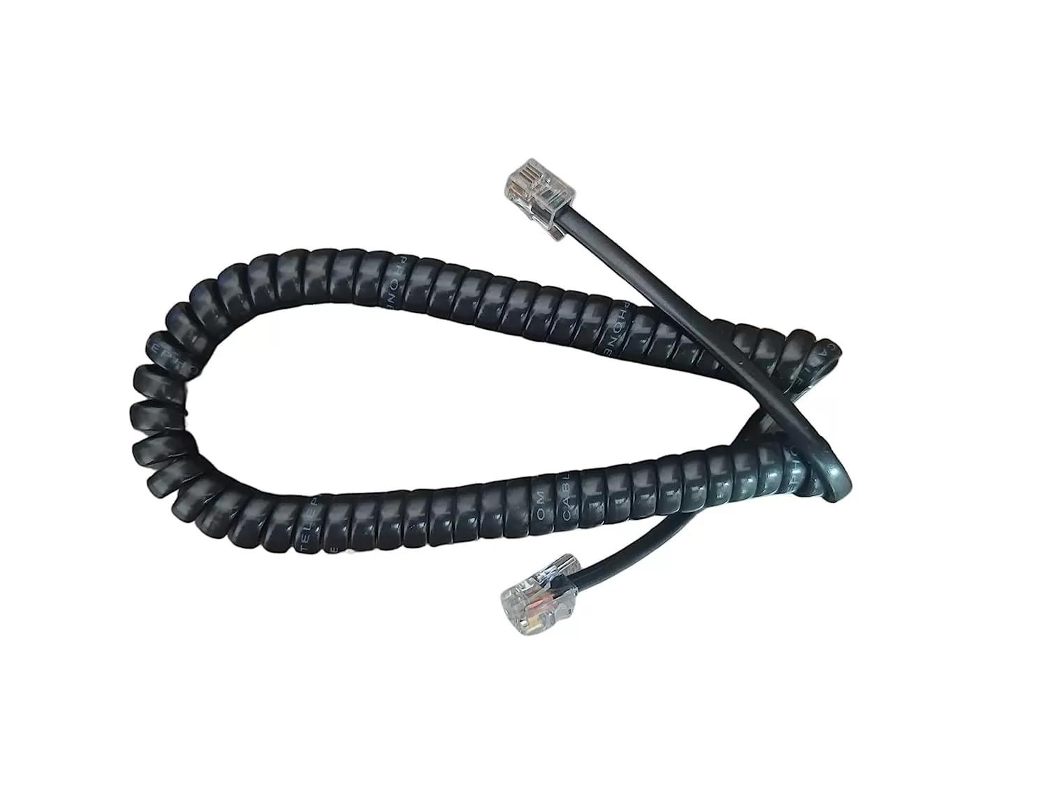 Telephone Extension Cable Landline Wire with Standard RJ-11 Plugs, High-Speed Internet Modem Cable - 1M