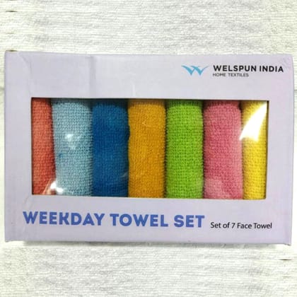 Welspun Weekday Face Towel (7 Pcs Set)