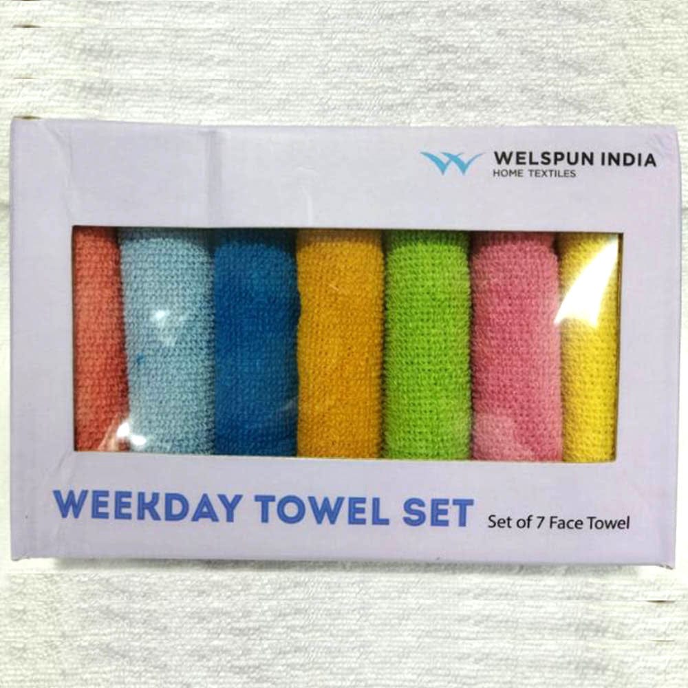 Welspun Weekday Face Towel (7 Pcs Set)