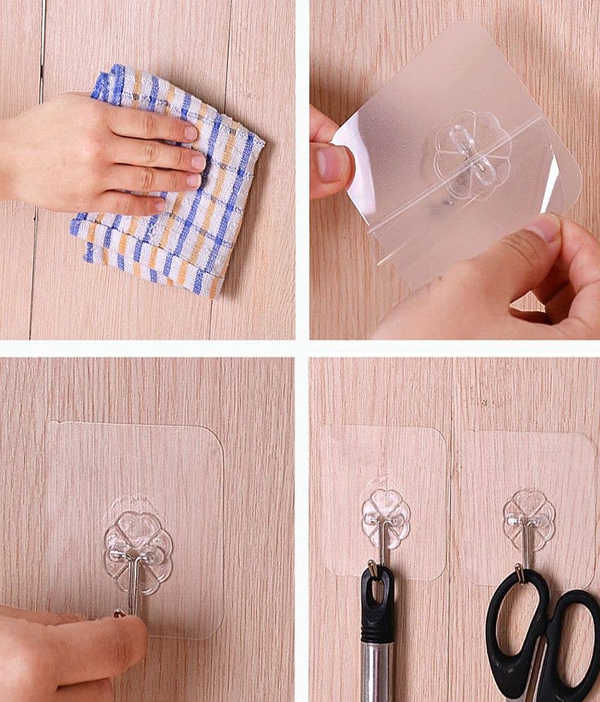 iFancy 4 PC Strong Transparent Suction Cup Sucker Wall Hooks Hanger For Kitchen Bathroom KitchenDining & Bar Tool