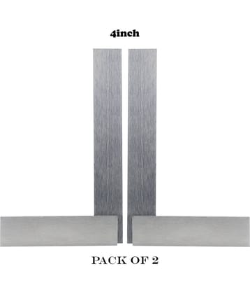 LAXMI Metal High Grade Engineering Try Square 4inch(Silver)PACK OF 2 Analog Carpenter Squares