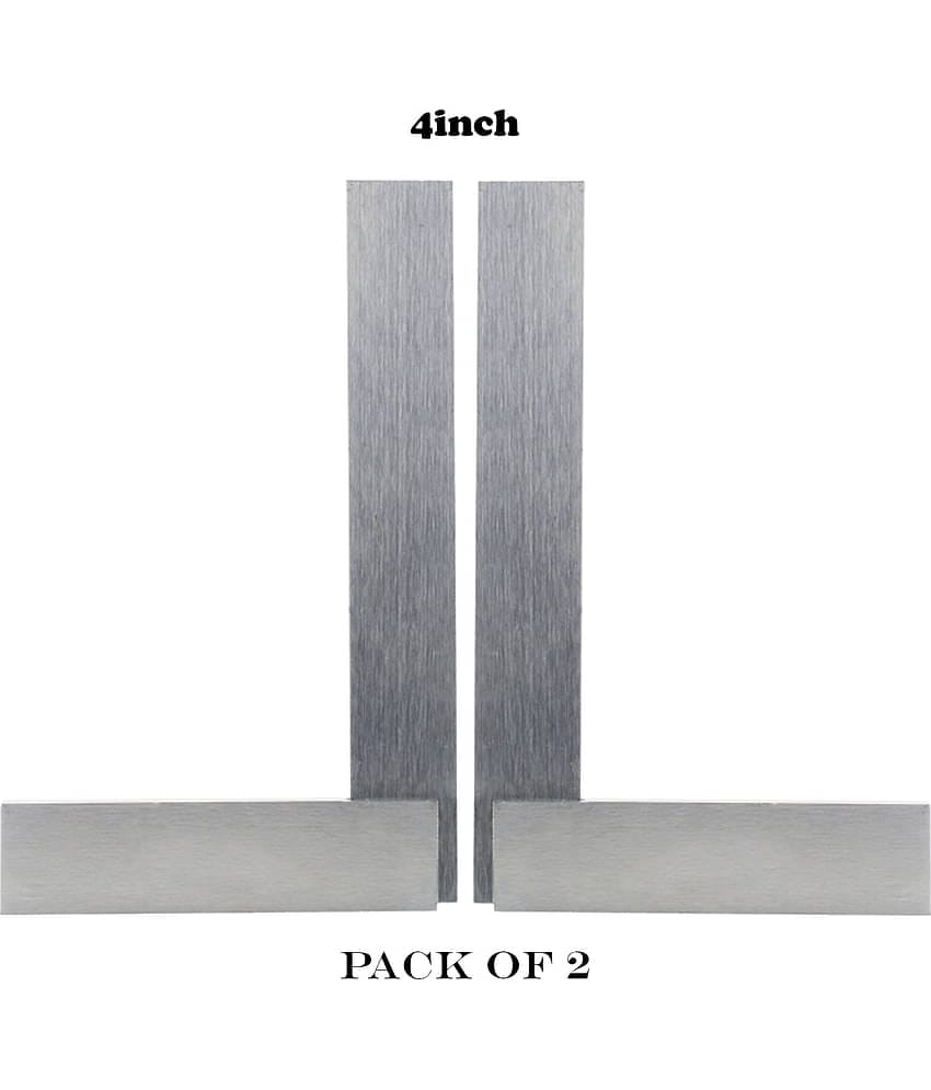 LAXMI Metal High Grade Engineering Try Square 4inch(Silver)PACK OF 2 Analog Carpenter Squares