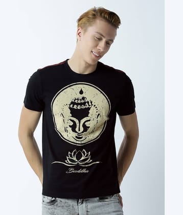 Huetrap Pack of 1 Cotton Regular Fit Men's T-Shirt ( Black )