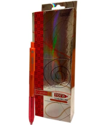 CAMLIN KOKUYO TORA BALL PEN RETRACTABLE ORANGE INK PACK OF 20