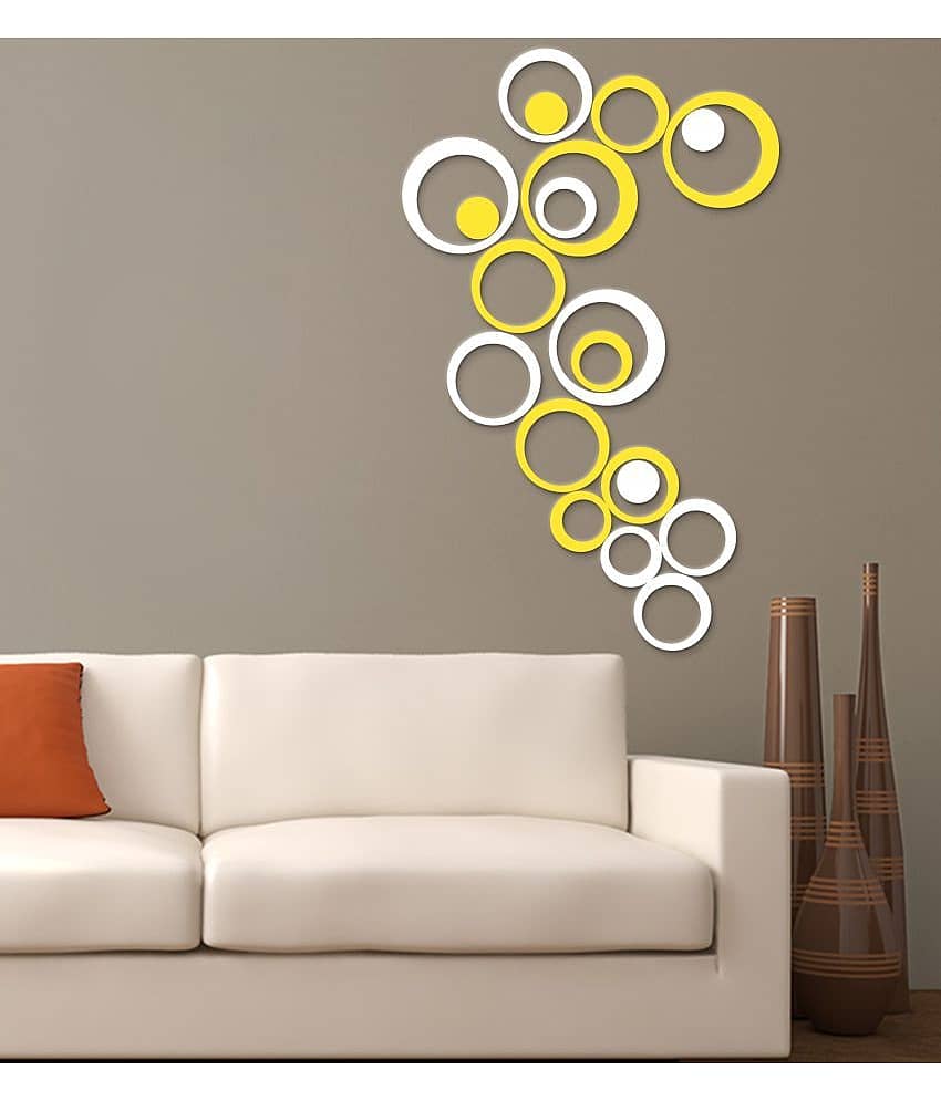 Scotlon 3D Circle PVC Multicolour Wall Sticker - Pack of 1