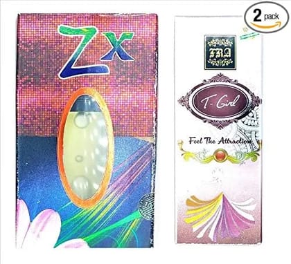 Pure and Non Alcoholic T Girl and ZX Roll on Perfume Original Long Lasting Attar Combo Each (8ml)(Free From Alcohol)