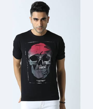 Huetrap Pack of 1 Cotton Regular Fit Men's T-Shirt ( Black )