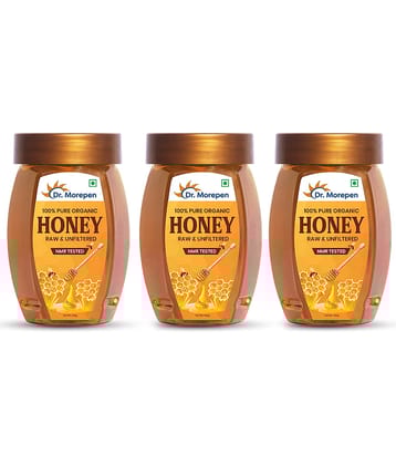 Dr. Morepen 100% Pure Organic Honey Raw & Unfiltered NMR Tested Pack of 3 (750g)