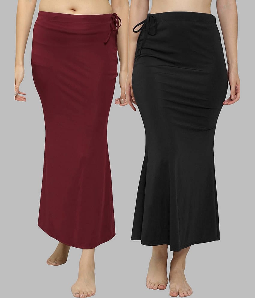 N-Gal Multicoloured Lycra Petticoat - Pack of 2