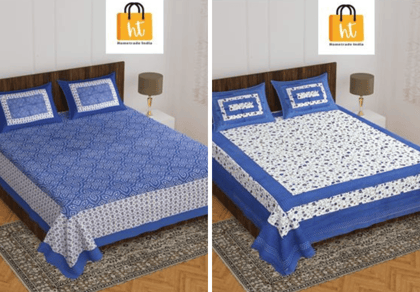2201-Hometrade India- Standard Double Size (90*100 in )-Combo Double Bedsheet
