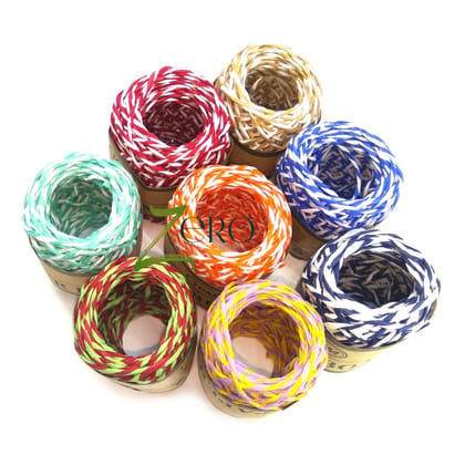 Double Color Paper Twine String 10 Meter Roll - 8 Assorted Color of 2 Ply - 2mm Diameter Double Color Paper Twine String 10 Meter Roll - 8 Assorted Color of 2 Ply - 2mm Diameter