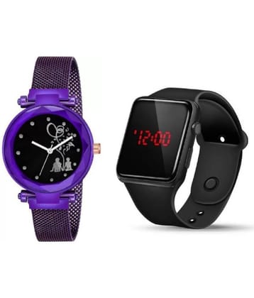 Cosmic - Black PU Digital Womens Watch