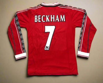 Manchester United BECKHAM 7 FULL SLEEVE 1998 Home Retro Jersey-S