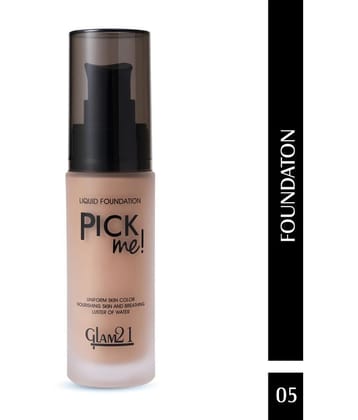 Glam21 Pick Me! Matte Foundation for Non-sticky Instant Spotless Glow Long Stay 40gm Fudge-05