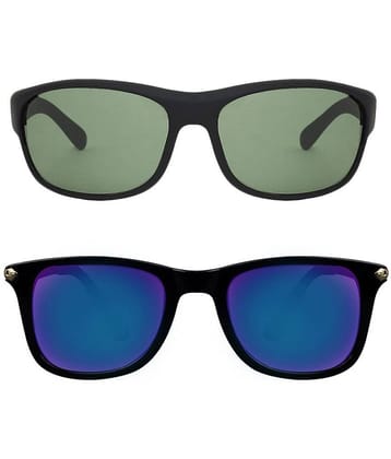 Kanny Devis - Black Rectangular Sunglasses ( Pack of 2 )